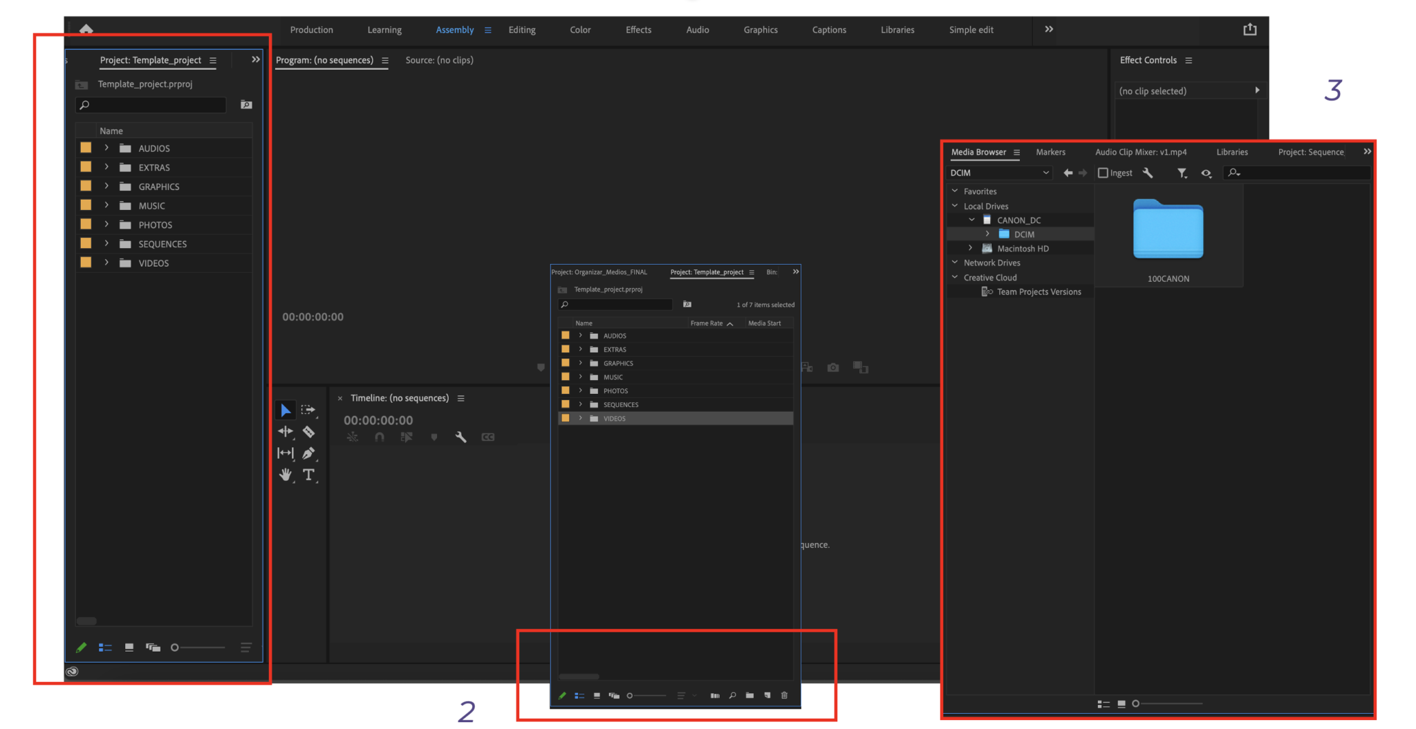 Editing: folders & importing media - OLA - English
